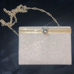 Pink sparkly box purse